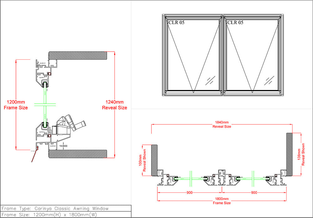 Awning / Awning Window H1200 x W1800