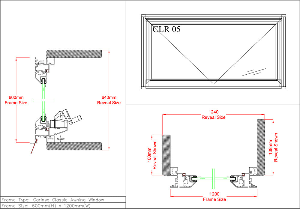 Awning Window H600 x W1200