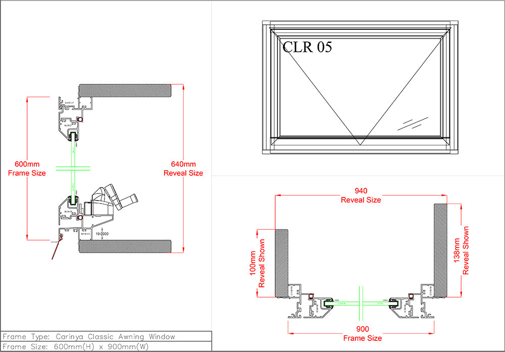 Awning Window H600 x W900