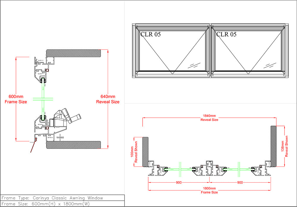 Awning / Awning Window H600 x W1800