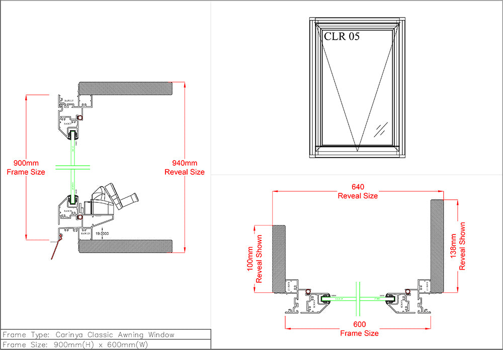 Awning Window H900 x W600