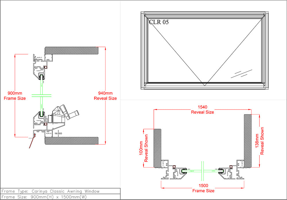 Awning Window H900 x W1500