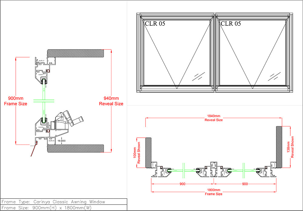 Awning / Awning Window H900 x W1800