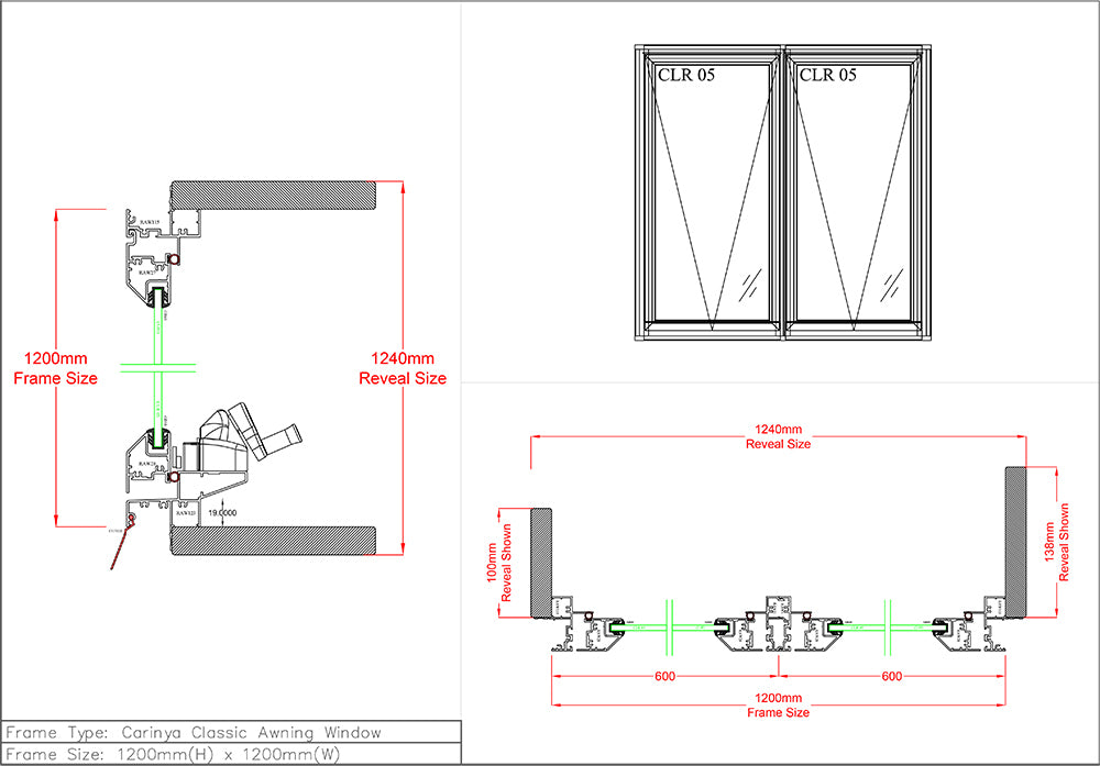 Awning / Awning Window H1200 x W1200