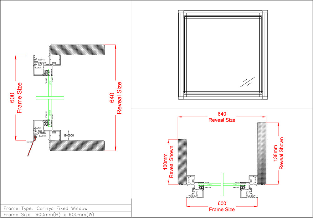 Fixed Window H600 x W600