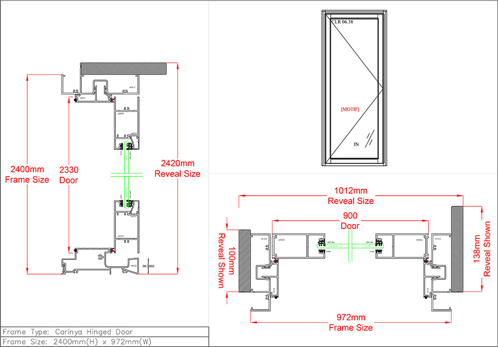 Hinge Door H2400 X W972