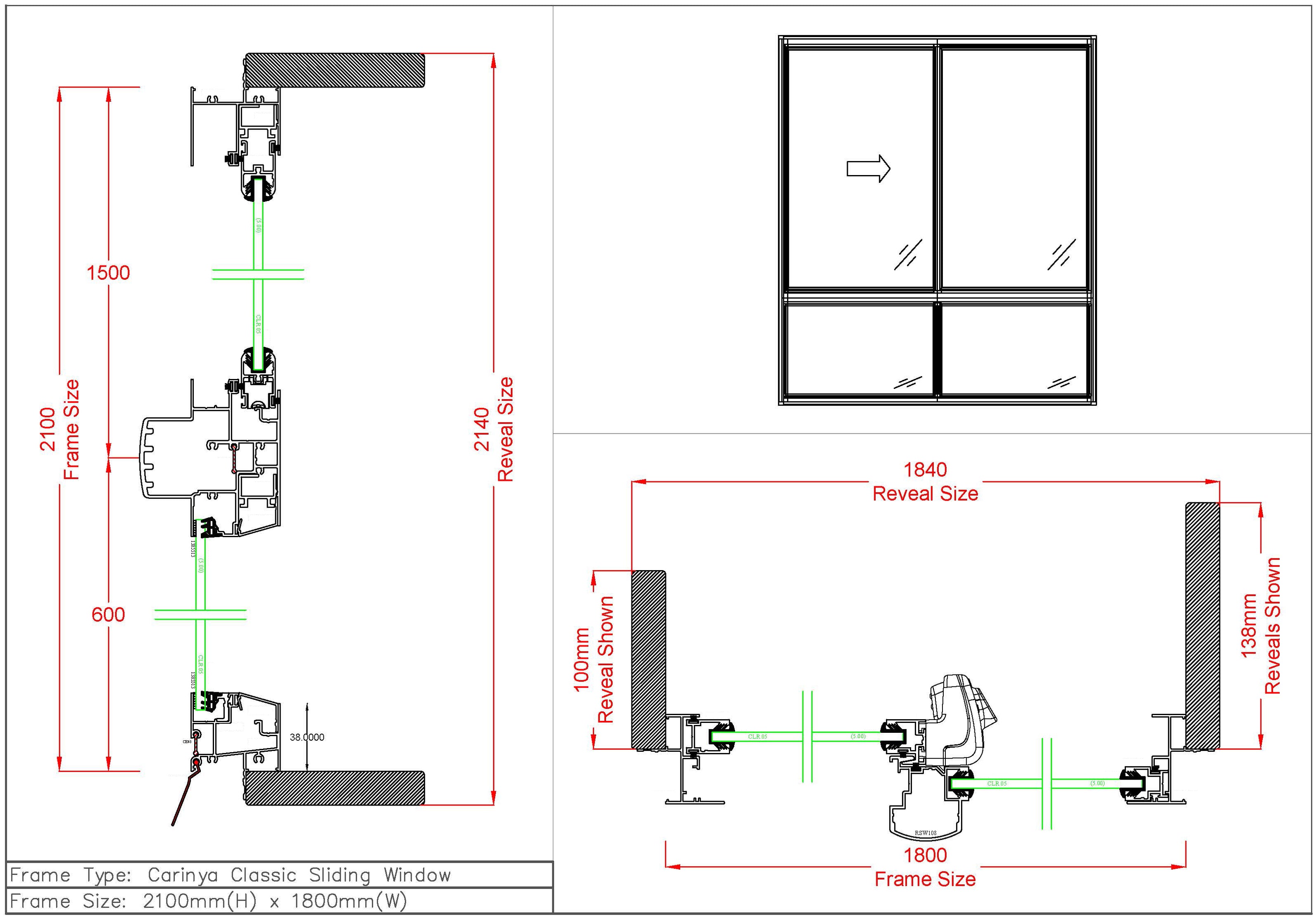 Sliding Window H2100 x W1800 | Byron Bay, Brisbane, Sunshine Coast ...